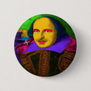 William Shakespeare Pop Art Button