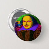 William Shakespeare Pop Art Button (Vorne & Hinten)