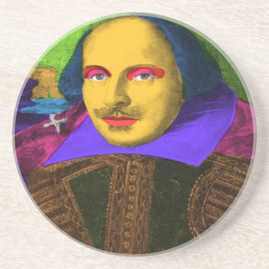 William Shakespeare Pop Art Getränkeuntersetzer (Vorne)