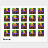 William Shakespeare Pop Art Quadratischer Aufkleber (Blatt)
