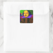 William Shakespeare Pop Art Quadratischer Aufkleber (Tasche)