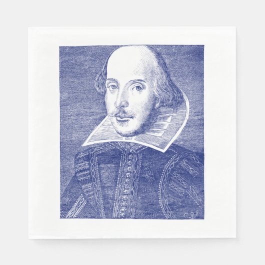 William Shakespeare Portrait First Folio Serviette (Vorderseite)