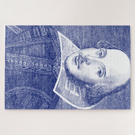 William Shakespeare Portrait from First Folio Puzzle (Horizontal)