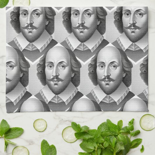 William Shakespeare Portrait Hamlet Illustration Geschirrtuch (Gefaltet)