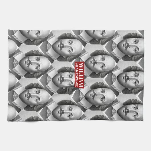 William Shakespeare Portrait Hamlet Illustration Geschirrtuch (Horizontal)