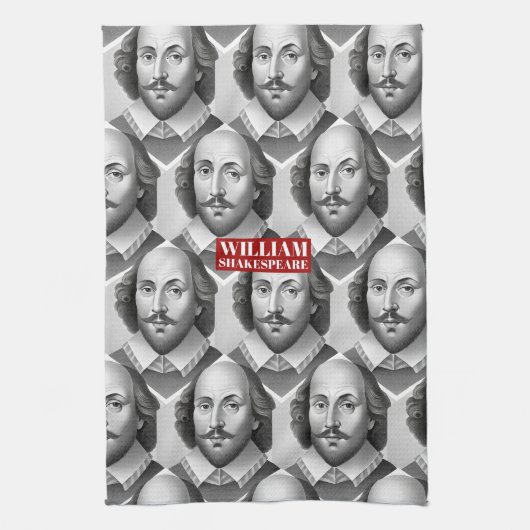 William Shakespeare Portrait Hamlet Illustration Geschirrtuch (Vertikal)