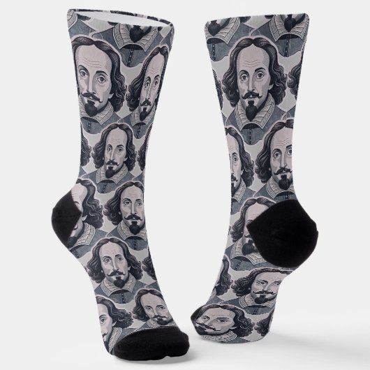 William Shakespeare Portrait Hamlet Illustration Socken (Gewinkelt)