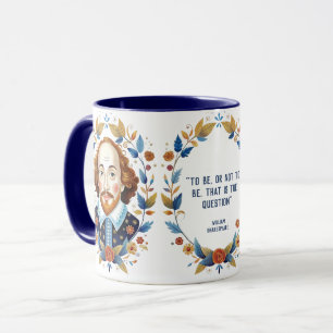 William Shakespeare Portrait Hamlet Illustration Tasse