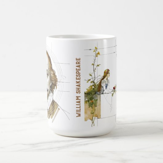 William Shakespeare Portrait Romeo Julia Kaffeetasse (Mittel)