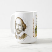 William Shakespeare Portrait Romeo Julia Kaffeetasse (Vorderseite Links)