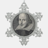 William Shakespeare Portrait Schneeflocken Zinn-Ornament (Vorderseite)