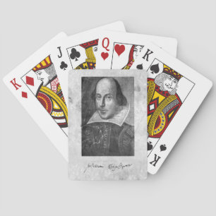 William-Shakespeare-Porträt- und Unterschriftenkar Spielkarten