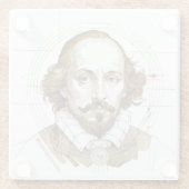 William Shakespeare Porträtbild Gold Glasuntersetzer (Rückseite)