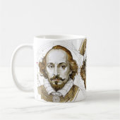 William Shakespeare Porträtbild Gold Kaffeetasse (Links)