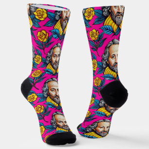 William Shakespeare Porträtbild Gold Socken