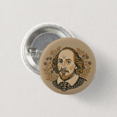 William Shakespeare Porträtbild QUOTE Button (Vorne & Hinten)
