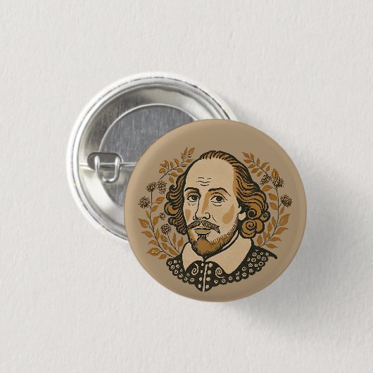 William Shakespeare Porträtbild QUOTE Button (Vorne & Hinten)