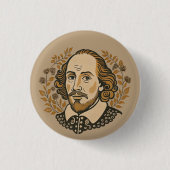 William Shakespeare Porträtbild QUOTE Button (Vorderseite)