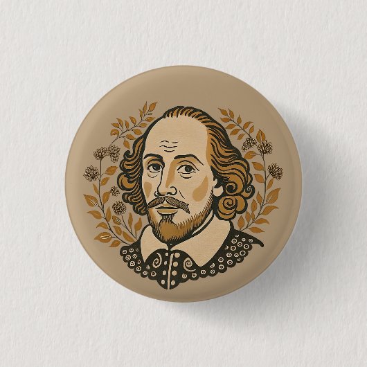 William Shakespeare Porträtbild QUOTE Button (Vorderseite)
