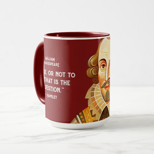 William Shakespeare Porträtdarstellung sein oder Tasse (Vorderseite Links)