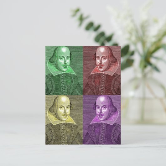 William Shakespeare Postkarte (Stehend Vorderseite)