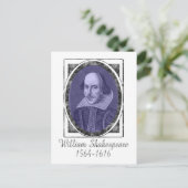 William Shakespeare Postkarte (Stehend Vorderseite)