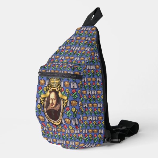 William Shakespeare Print Cut Sew Bag Crossbody Bag (Rechte Ecke)