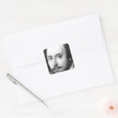 William Shakespeare Quadratischer Aufkleber (Umschlag)