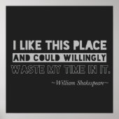 William Shakespeare Quote Typografie Black & Gray Poster (Vorne)