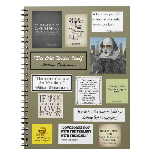William Shakespeare Quotes Notizblock (Vorderseite)