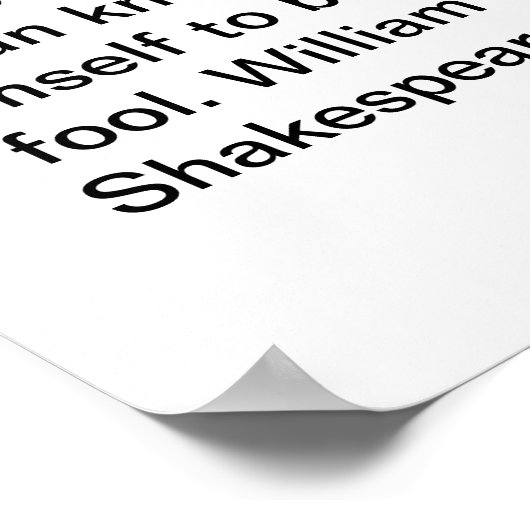 William Shakespeare Quotes Poster (Ecke)