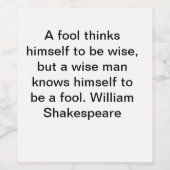 William Shakespeare Quotes Weinetikett (Einzelnes Label)