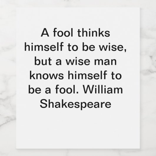 William Shakespeare Quotes Weinetikett (Einzelnes Label)