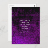 William Shakespeare Romantische Liebe Sprichwort Postkarte (Vorne/Hinten)