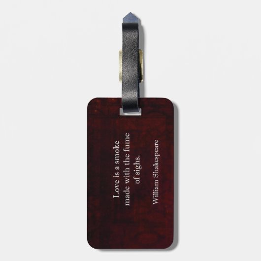 William Shakespeare Romeo und Julia LIEBE Zitat Gepäckanhänger (Rückseite vertikal)