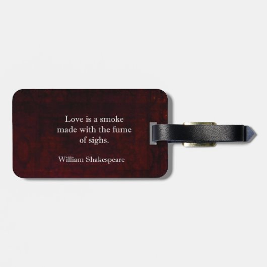 William Shakespeare Romeo und Julia LIEBE Zitat Gepäckanhänger (Rückseite horizontal)