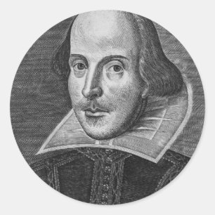 William Shakespeare Runder Aufkleber