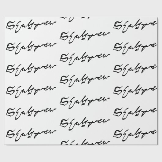 William Shakespeare Signatur Geschenkpapier (Flach)