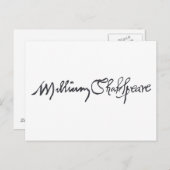 William Shakespeare Signature Postkarte (Vorne/Hinten)