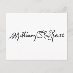 William Shakespeare Signature Postkarte