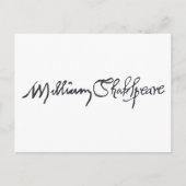William Shakespeare Signature Postkarte (Vorderseite)