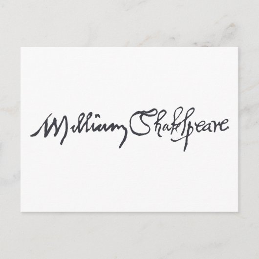 William Shakespeare Signature Postkarte (Vorderseite)