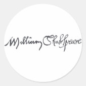 William Shakespeare Signature Runder Aufkleber (Vorderseite)