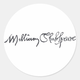 William Shakespeare Signature Runder Aufkleber