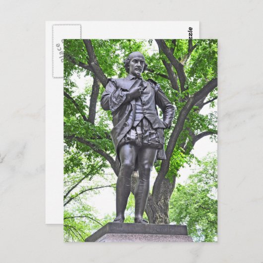 William Shakespeare Statue im Central Park Postkarte (Vorne/Hinten)