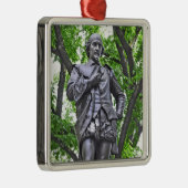William Shakespeare-Statue im Central Park Silbernes Ornament (Rechts)
