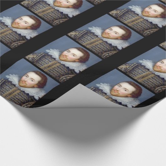 William Shakespeare Theme Wrapping Paper Geschenkpapier (Ecke)