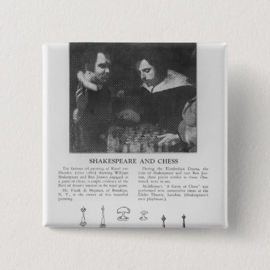 William Shakespeare und Ben Jonson Button (Vorderseite)
