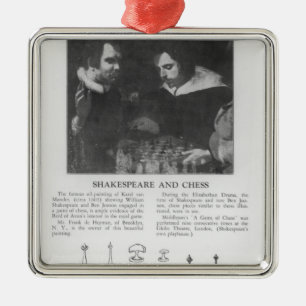 William Shakespeare und Ben Jonson Ornament Aus Metall