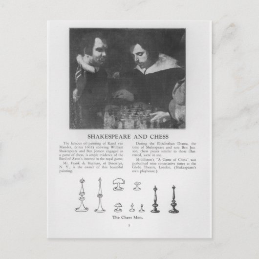 William Shakespeare und Ben Jonson Postkarte (Vorderseite)